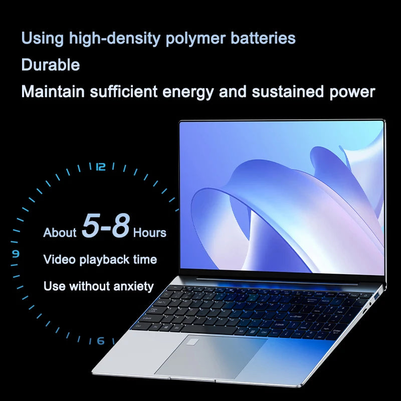 New 15.6" Inch Laptop, Windows 11 Pro N5095 1920x1080 32GB+2048 GB Fingerprint Unlock,Backlit Keyboard,Portable Office Notebook