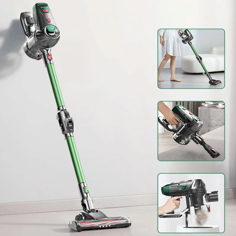 Wireless Portable Handheld Vacuum Cleaner 15kPa Powerful Suction Removable Battery LED Lighting 40min Runtime Home Floor Cleaner