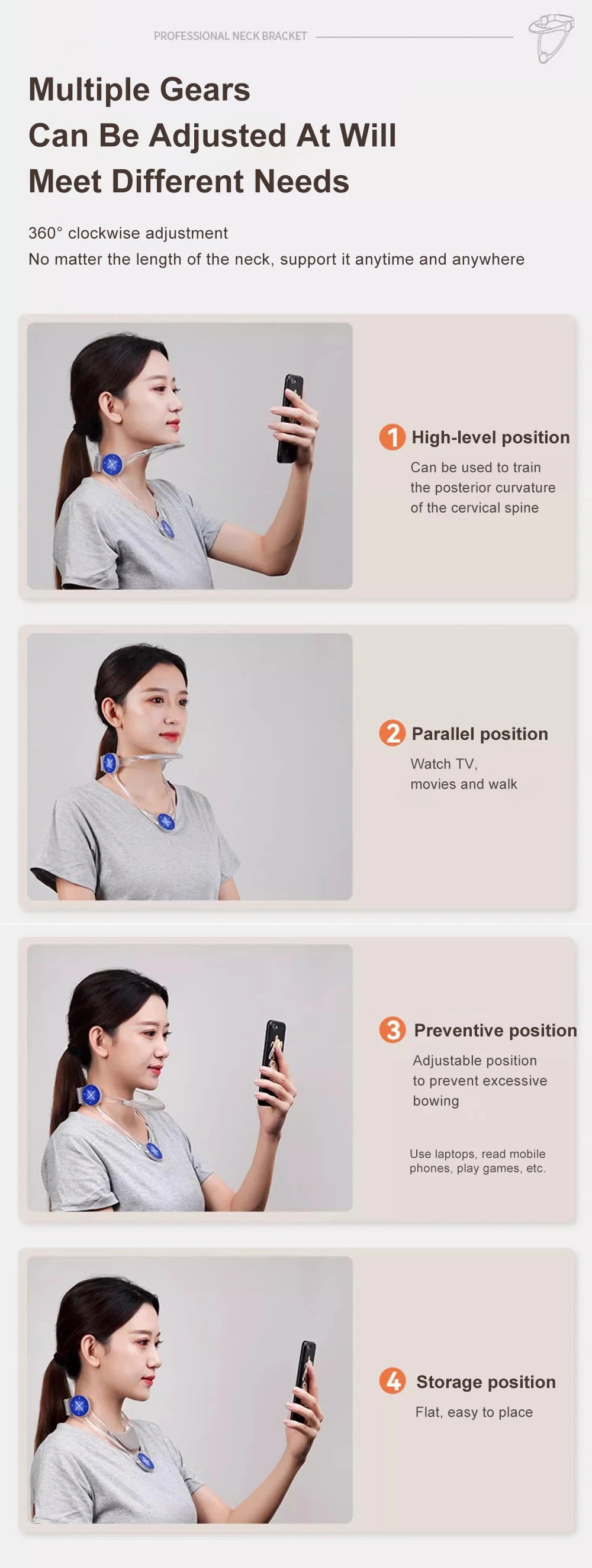 Neck Supports Braces Fixed Cervical Traction Repair Neck Guard Corrector Guard Turtle Cervical Collar Corrector Neck Stretcher