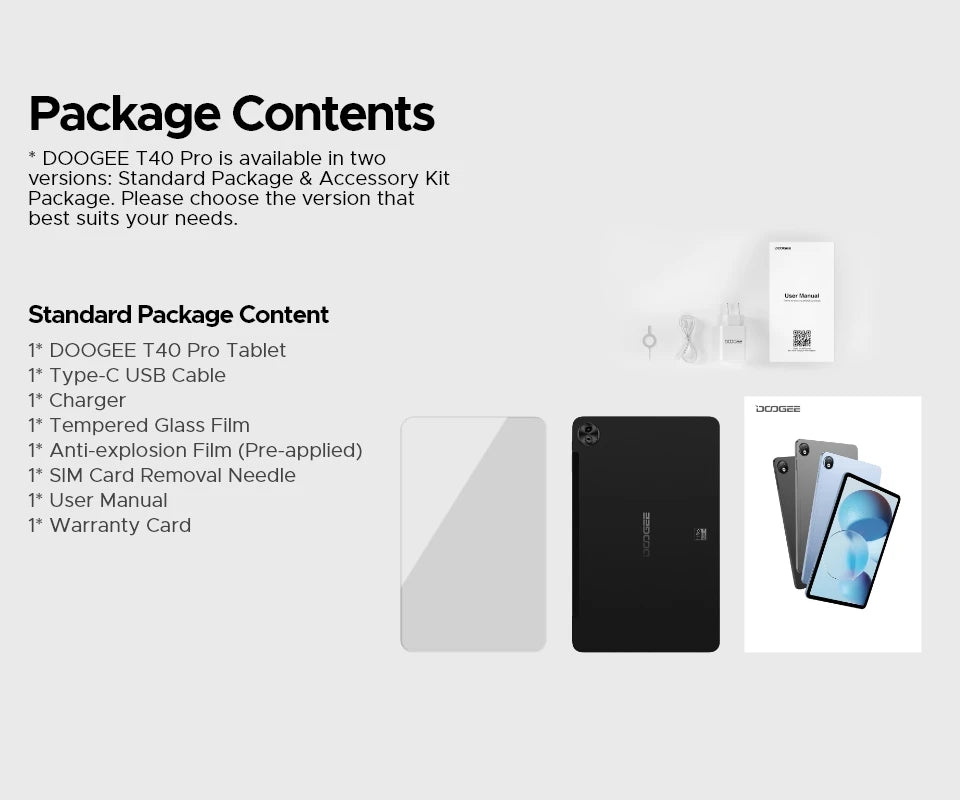 World Premiere DOOGEE T40 Pro Tablet 12" IPS 2.4K 20GB(8+12) 512GB Android 14 Helio G99 6nm 10800mAh 18W Charge 7.6mm ultra-thin