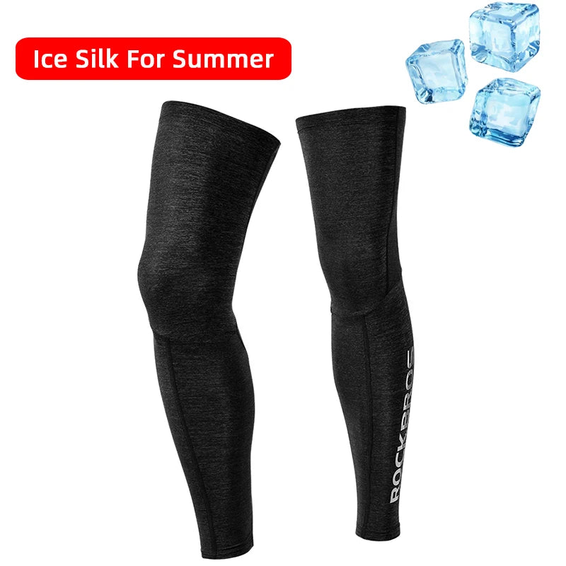 Anti ROCKBROS UV400 Cycling Leg Warmers Compression Knee Pad Protector Leg Sleeves Outdoor Sports Safety Soccer Running Leggings