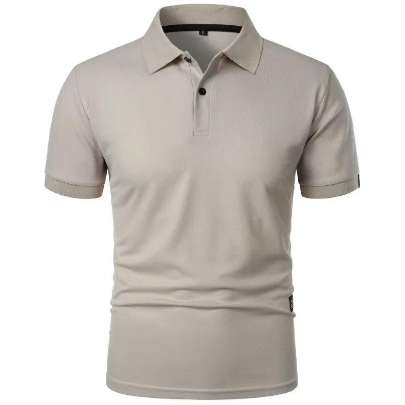 Summer Solid Color Polo Shirt Men's Short Sleeve Button Tshirts Lapel Lightweight  Streetwear Sport Casual Tops