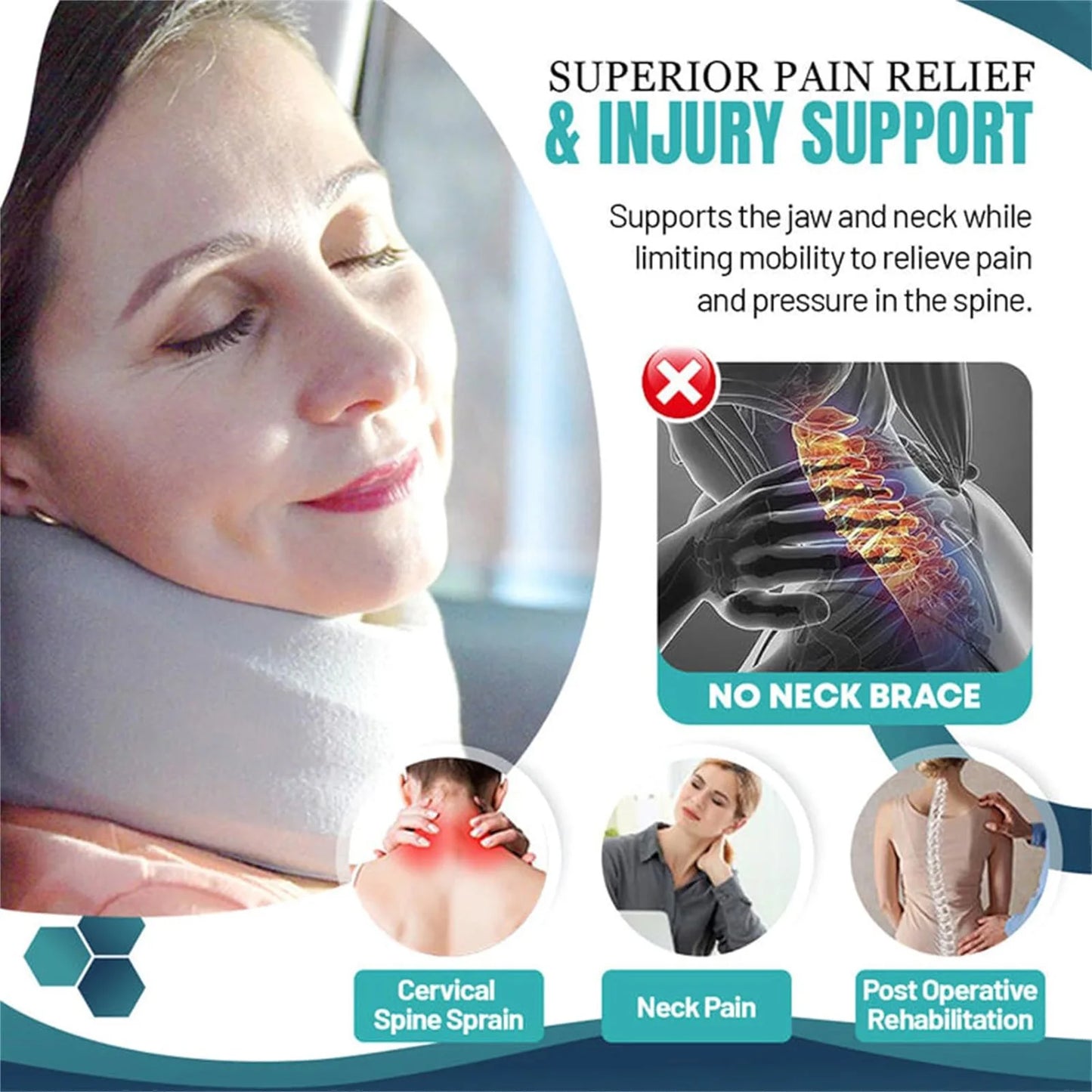 Travel Neck Braces Soft Neck supports corrector Relieves Spine Pressure Neck Brace for Home School Office sleep