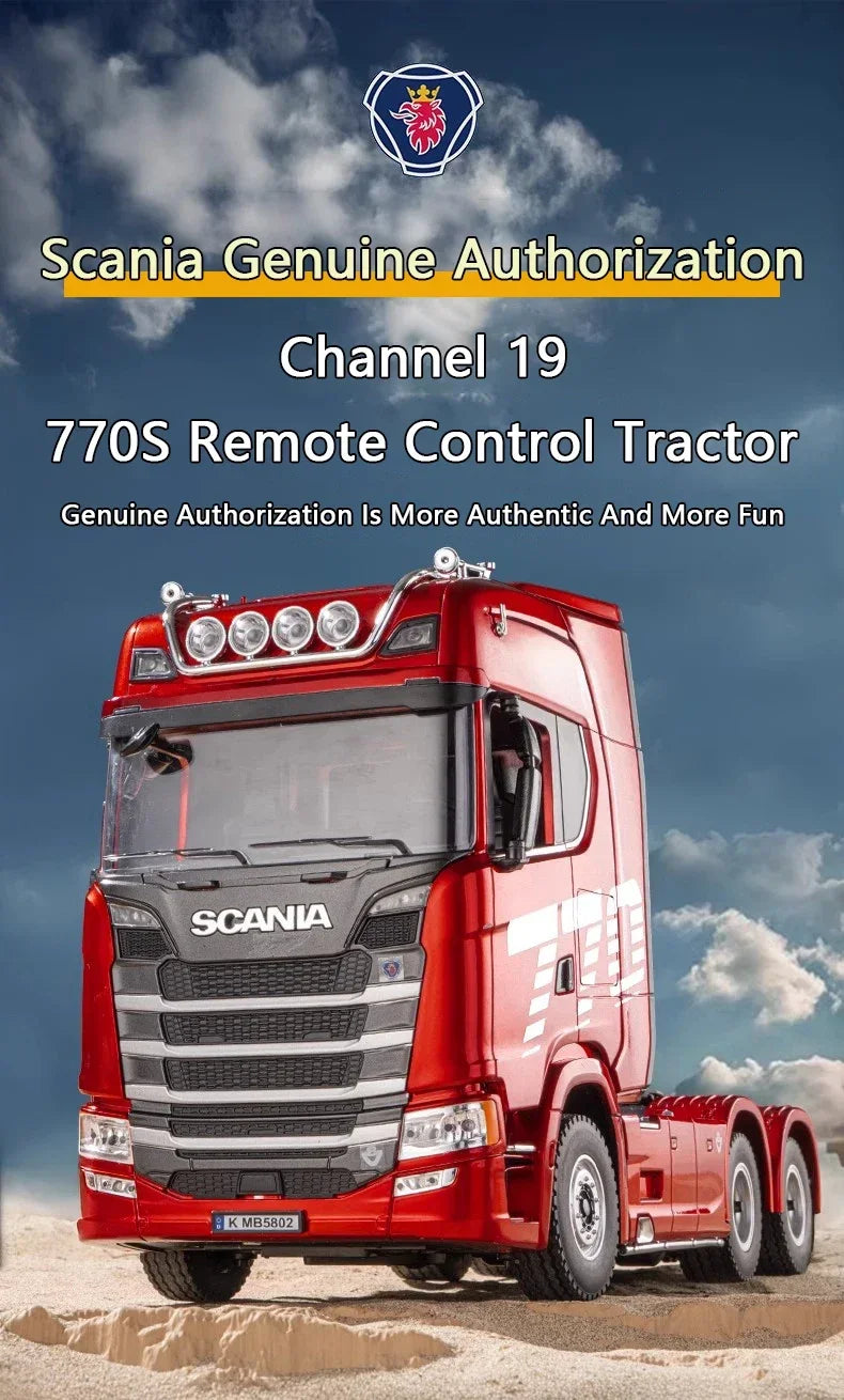 HUINA 1501 770S Scania Alloy Tractor 19CH RC Truck 1/18 2.4G remote control Engineering Trailer Truck with Light and Sound Toys