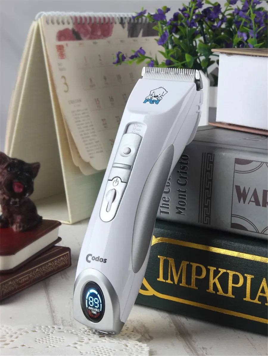 Codos CP9600 Professional Pet Clipper Cat Dog Clippers Shaver Electric Grooming Trimmer Rechargeable Haircut Machine LCD Display