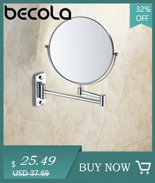 BECOLA Double Side Bathroom Folding Brass Shave Makeup Mirror Gold Plated Wall Mounted Dual Arm Extend Bath Mirror BR-6738