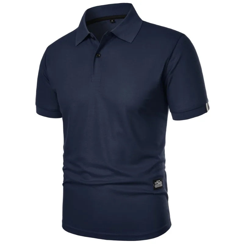 Summer Solid Color Polo Shirt Men's Short Sleeve Button Tshirts Lapel Lightweight  Streetwear Sport Casual Tops