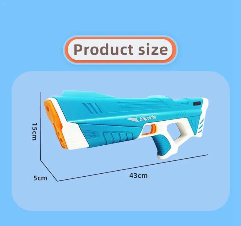 Full  Automatic Electric Water Gun Toys 43cm Portable Children Adult Summer Beach Outdoor Fight Fantasy Toys for Boys Kids Game