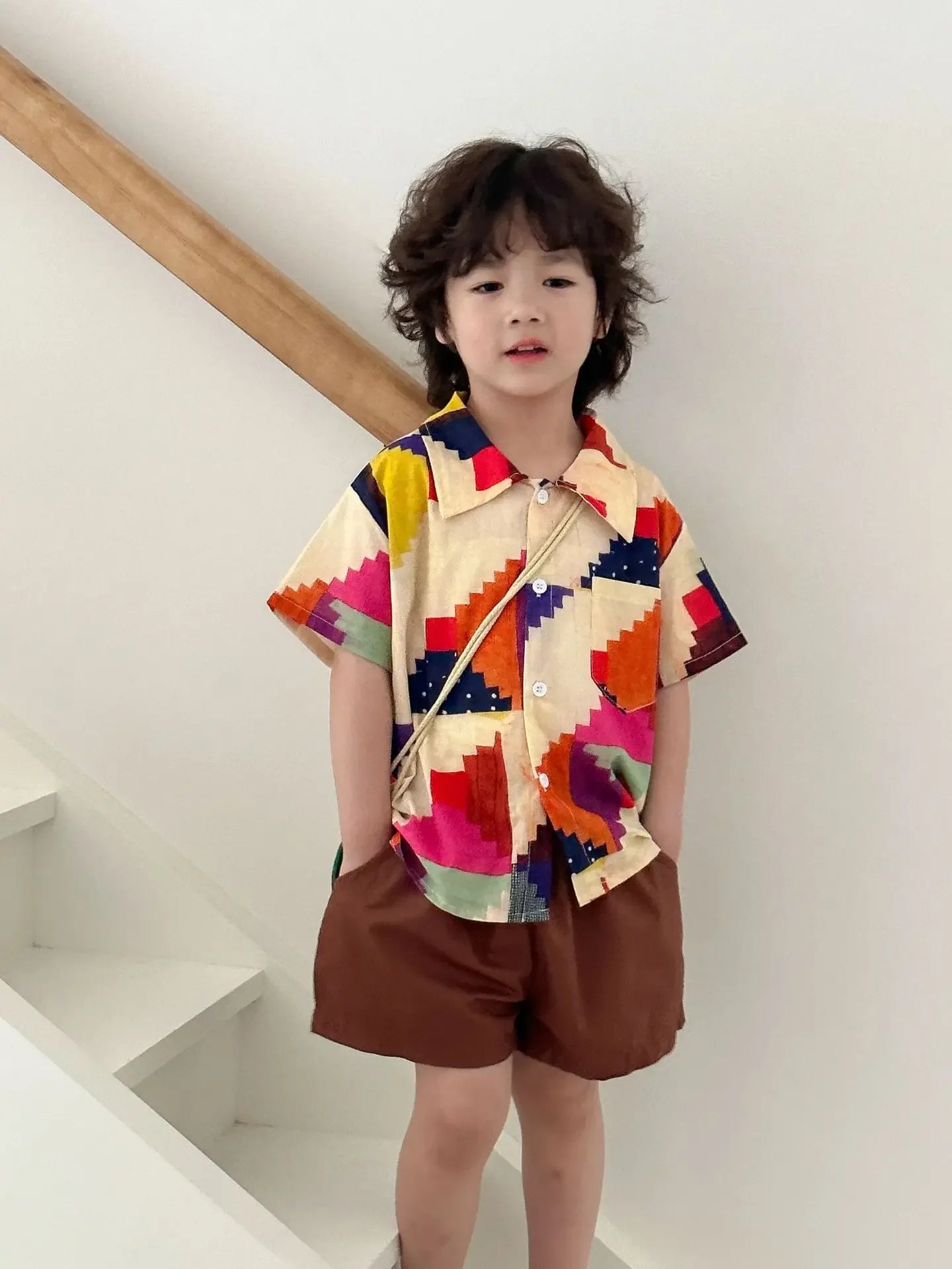 Children's Clothes 2025 Summer New Boy's Shirt Suit Or Baby Girl Dress Holiday Clothes Brother And Sister Clothes