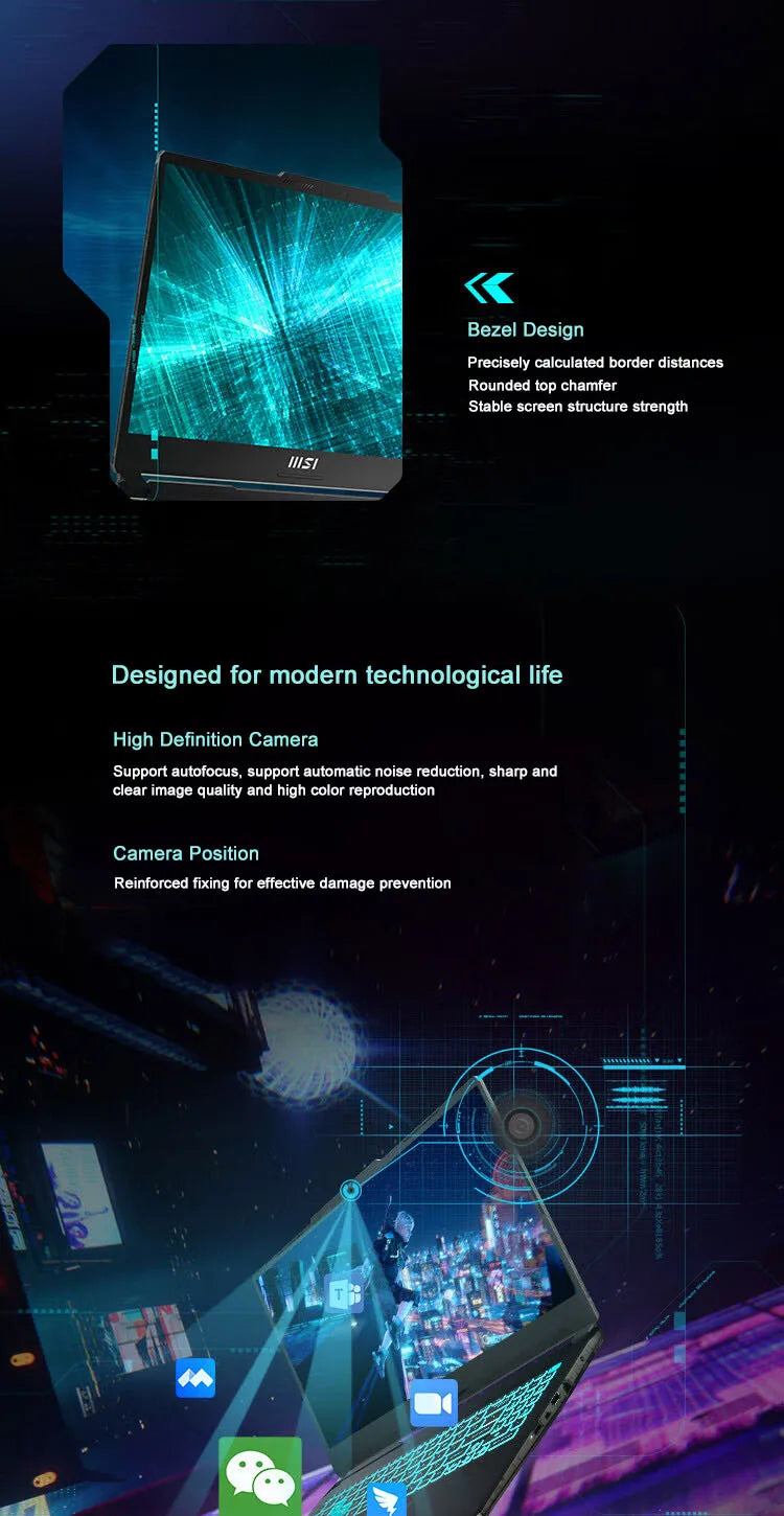2024 MSI Cyborg 15 Gaming Laptop 15.6 Inch QHD 165Hz IPS Screen Netbook i7-13620H 16GB 512GB RTX4050 Gaming Notebook Computer