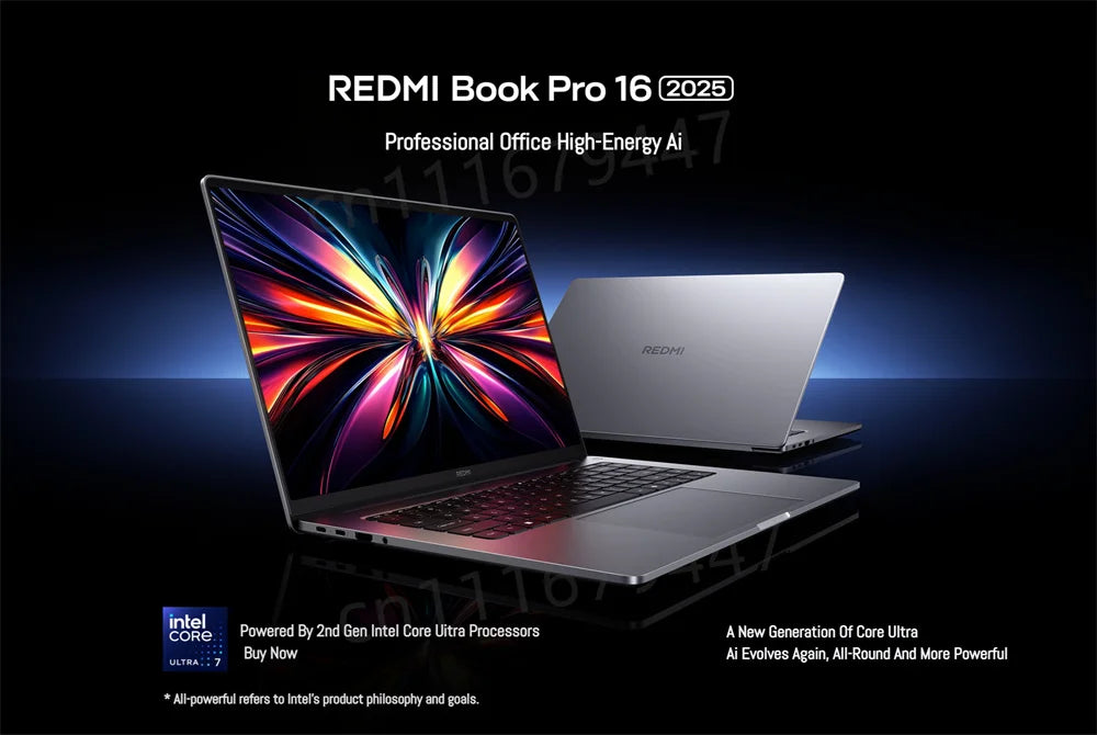 Xiaomi REDMI Book Pro 16 Laptop 2025 Ultra 7 255H/Ultra 5225H Intel Arc Graphics 32GB LPDDR5X 1T SSD 16-inch 3.1K 165Hz Screen
