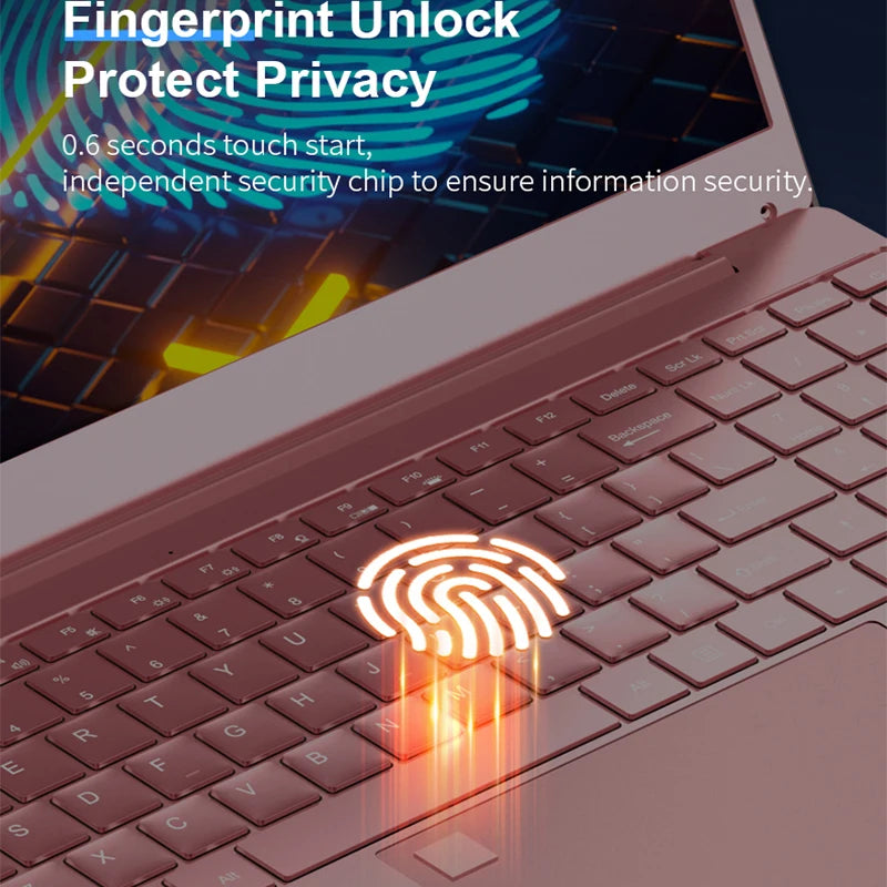 11th Gen Celeron N5095 Laptop - Win 10/11, 16GB 32GB RAM, 128GB - 2TB SSD. 2.4G/5.0G WiFi & Bluetooth, stylish pink keyboard.