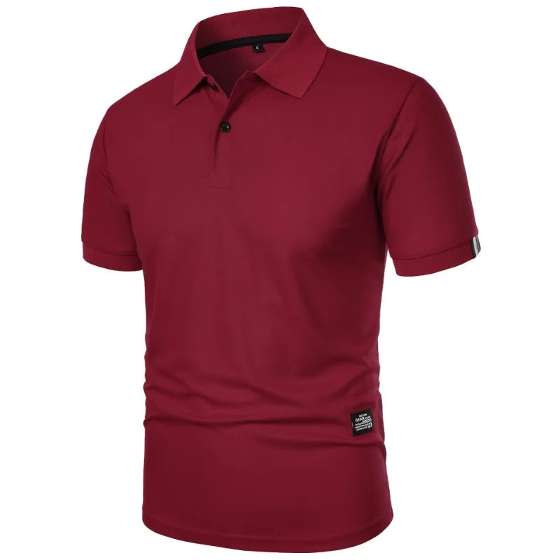 Summer Solid Color Polo Shirt Men's Short Sleeve Button Tshirts Lapel Lightweight  Streetwear Sport Casual Tops