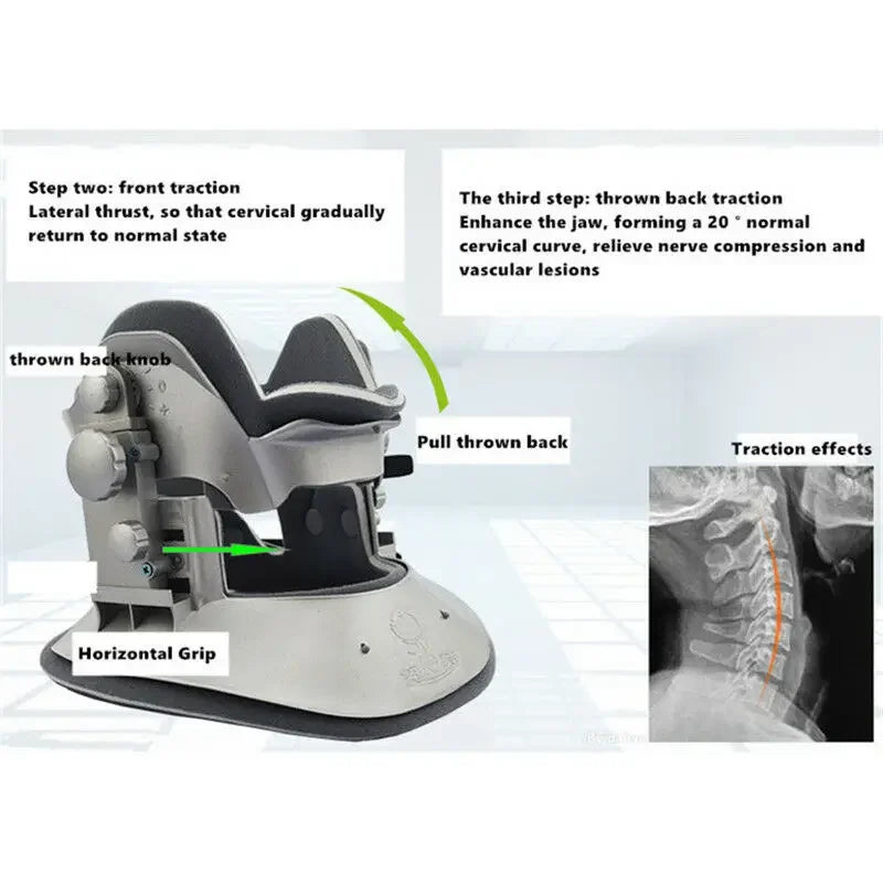 Neck Cervical Traction Collar Spine Support  Compression Adjust Brace Tractor Stretching Brace