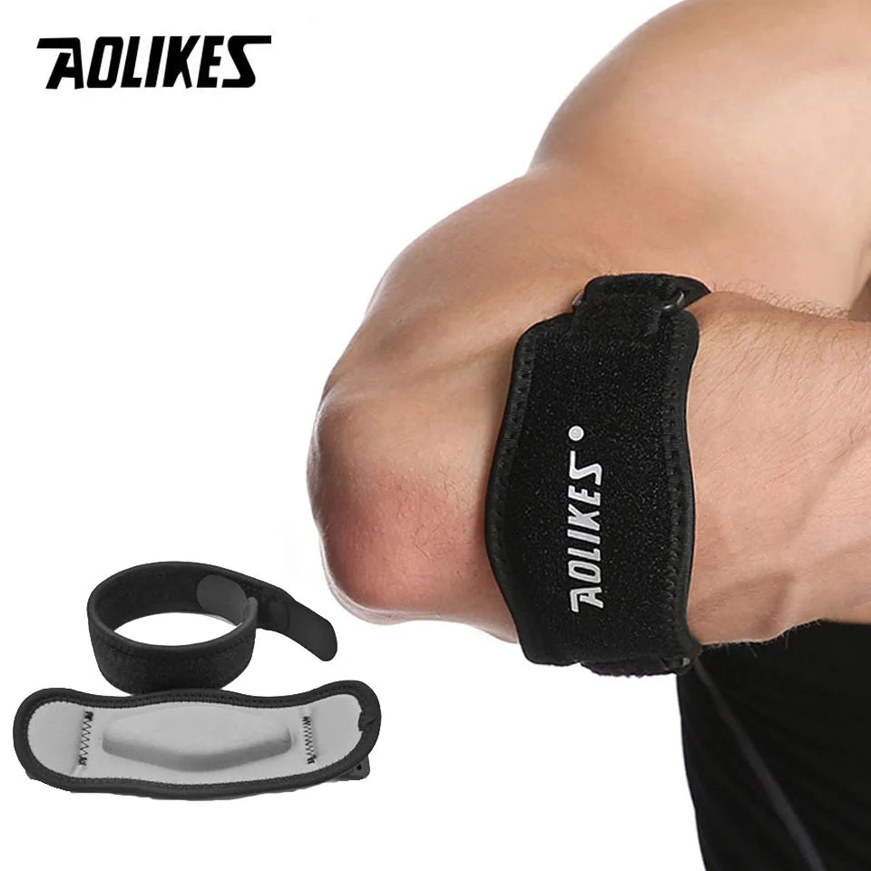 1PCS AOLIKES Adjustable Basketball Badminton Tennis Golf Elbow Support Golfer's Strap Elbow Pads Lateral Pain Syndrome Brace