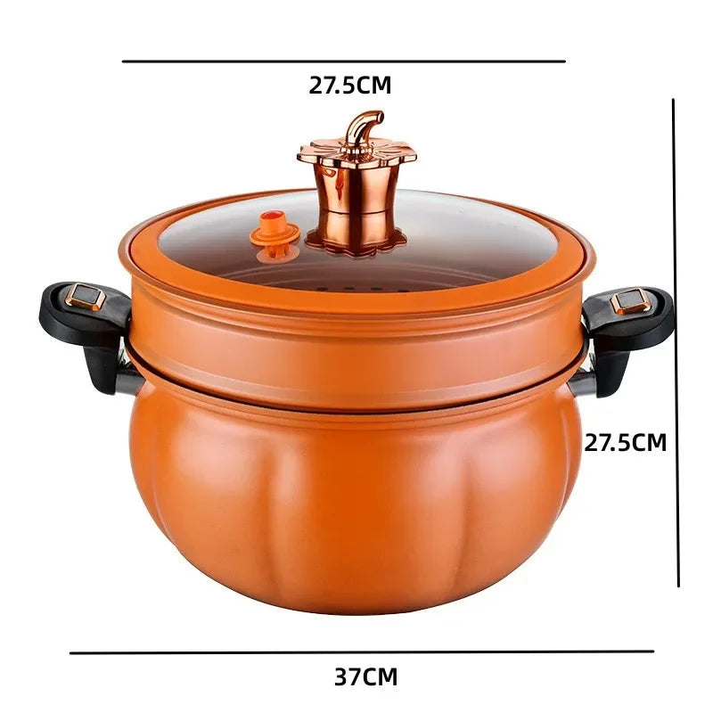 Pumpkin Pot Multifunctional Cast Iron Slight Pressure Cooker Braise Boil Steam Stew Nonstick Pots Cooking Pots