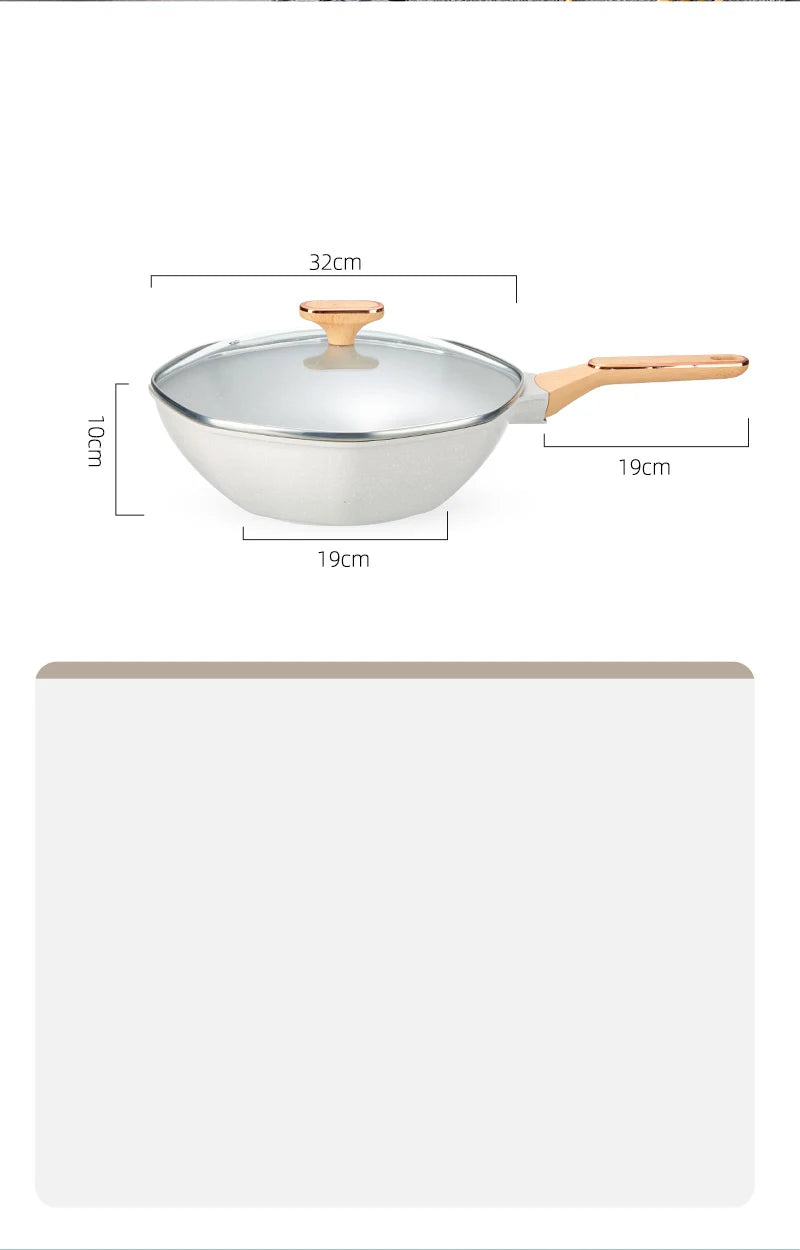 GIANXI Octagonal Wok Medical Stone Non-stick Frying Pan Induction Cooker Gas Stove Special Cooking Pots Cooking Utensils
