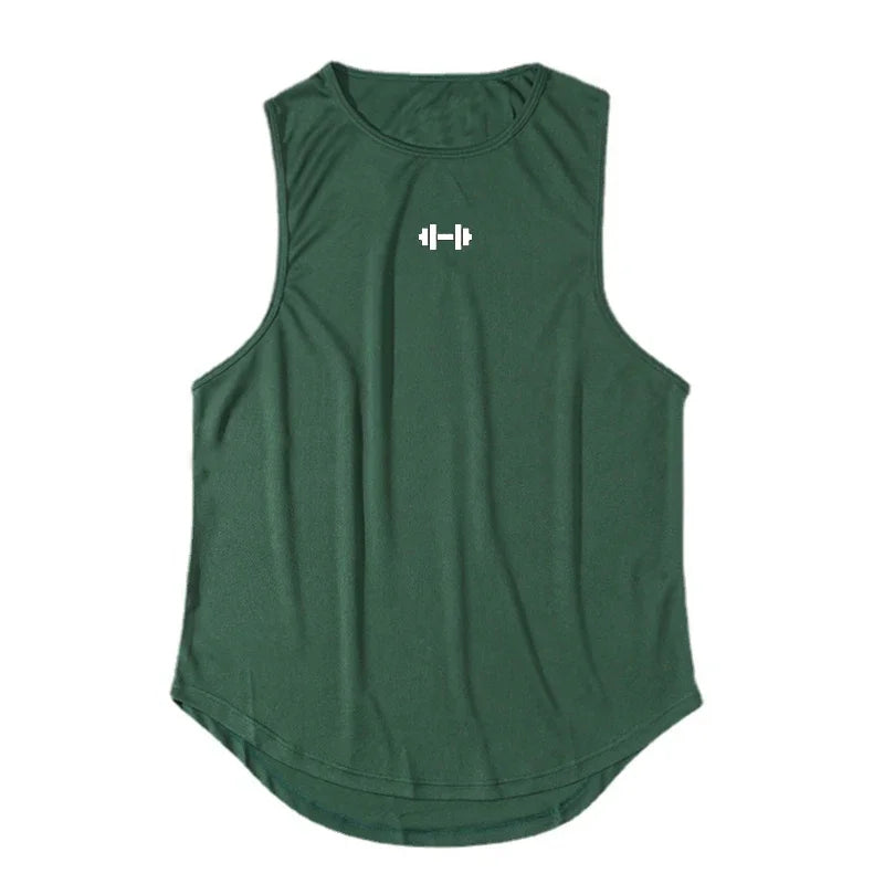 Summer Men's Running Vest Gym Tank Tops Fitness Clothing Quick-drying Loose Bodybuilding Sleeveless Shirt Basketball Singlets