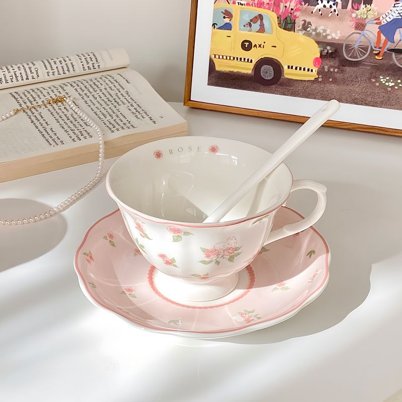 250ML Exquisite European Coffee Cup Ceramic Set Design Sense Small and High End Sense Light Luxury Ins Style Home Mug