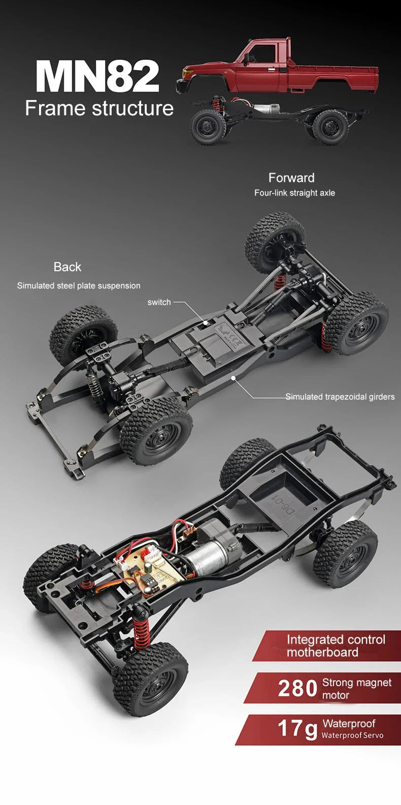 ZWN MN82 MN82S LC79 1/12 Full Scale RC Pickup Short Truck 4WD Remote Control Climbing Off-road Car Toys for Kids Christmas Gifts