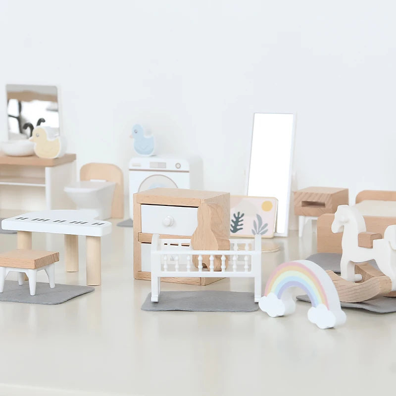 Dollhouse Miniature Accessories Forest Family Home Furniture Collection Set Kitchen Cooking Pots For Children Girls Gift ins