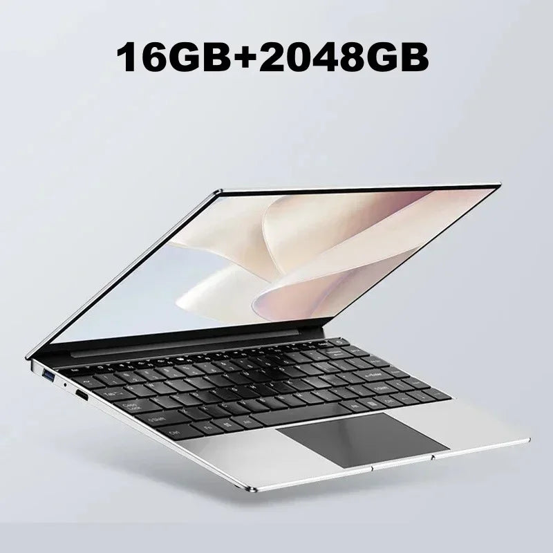 Ultra Slim Laptop 14.1" 16GB RAM 1TB SSD Intel N3700 Notebook Gamer  1920*1080  Display Office Study Computer PC Windows 11 Pro