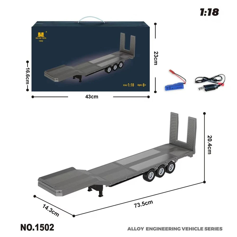 HUINA 1501 770S Scania Alloy Tractor 19CH RC Truck 1/18 2.4G remote control Engineering Trailer Truck with Light and Sound Toys