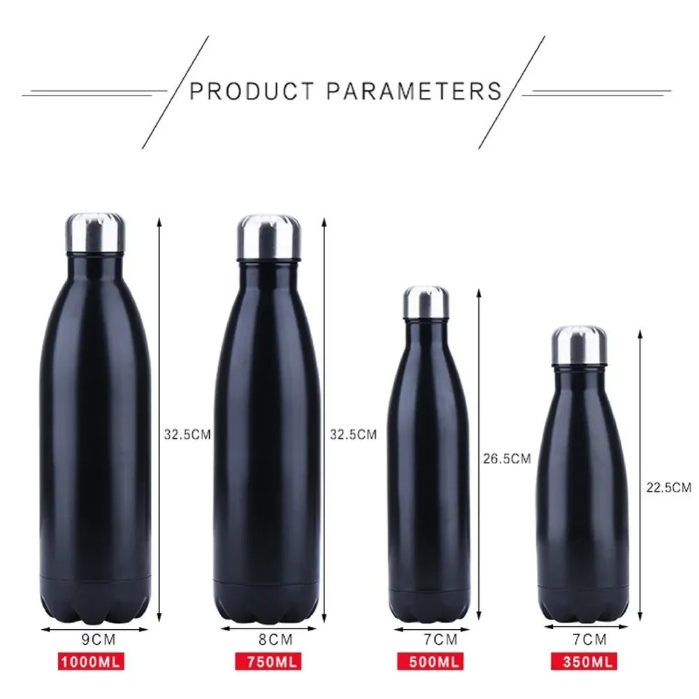 350/500/750/1000ml Stainles Steel Insulated Vacuum Thermos Water Bottle Double Wall BPA Free Bottles for Sports Bottles Girls