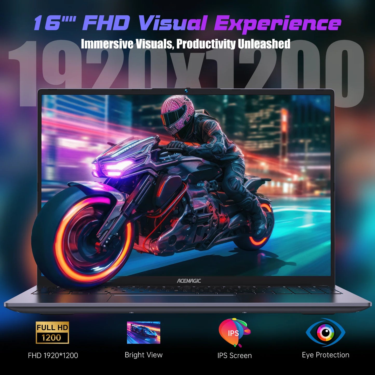 ACEMAGIC Gaming Laptop Computer 16 Inch FHD Display AMD Ryzen 7 6800H Processor 16GB RAM DDR5 4800MHz 512GB SSD Gaming Notebook