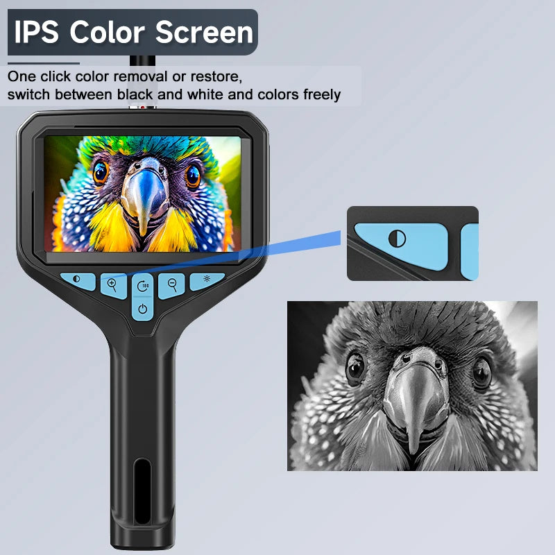 Industrail Endoscope Camera 4.3'' IPS Screen 2-100M HD1080P 8MM Probe Car Pipe Sewer Inspection Borescope Waterproof LED 2600mAh