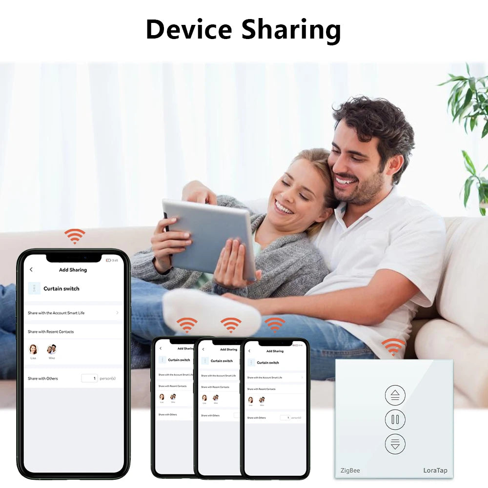 LoraTap ZigBee Curtains Roller Shutters Blinds Switch Control Connected Motor Google Home Alexa Electric Window Tuya Smart Life