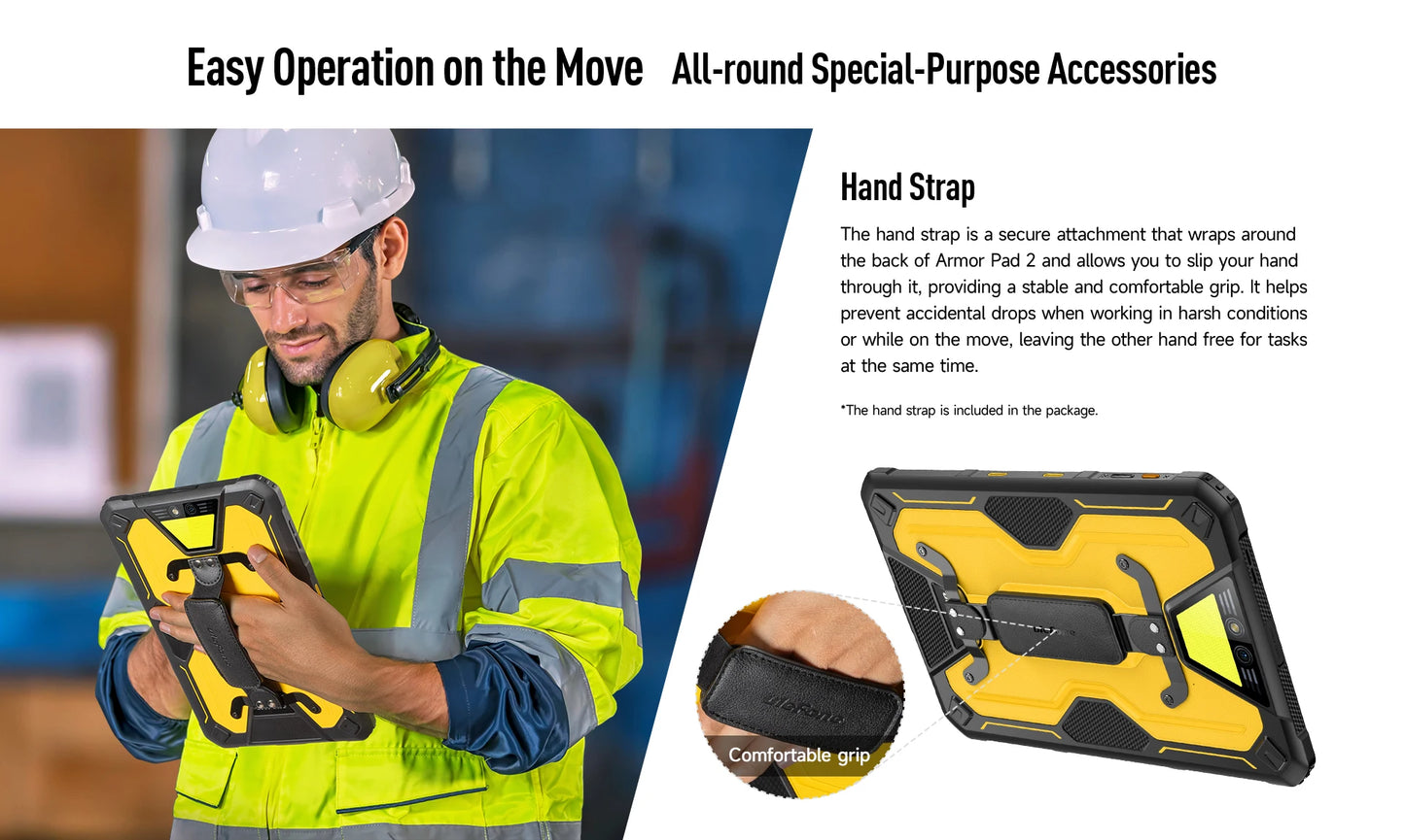 Ulefone Armor Pad 2 Rugged Tablet , 11" 2K , 18600 mAh ,IP68/IP69K Android 13 NFC GPS 4G Tablet Up to 16GB RAM 256GB ROM