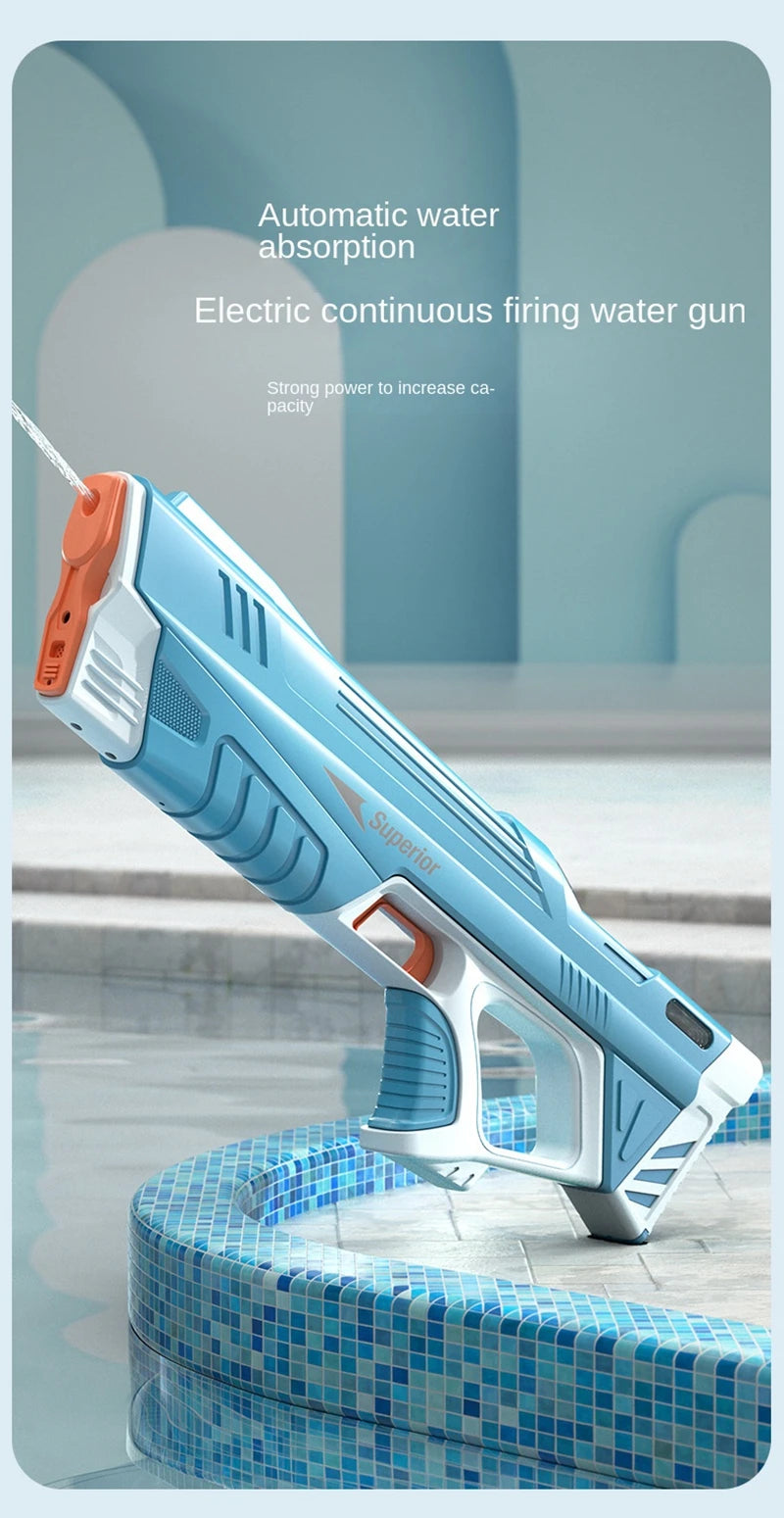 Full  Automatic Electric Water Gun Toys 43cm Portable Children Adult Summer Beach Outdoor Fight Fantasy Toys for Boys Kids Game