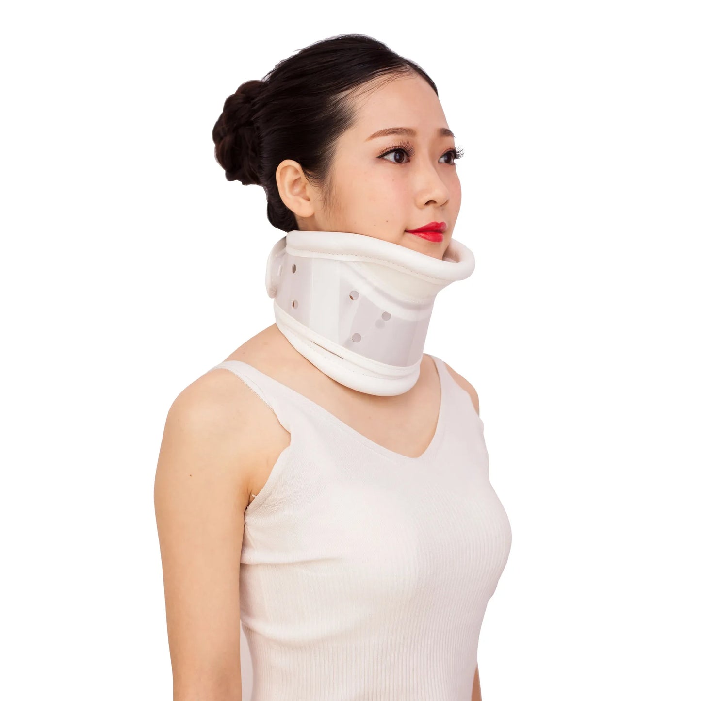 Neck support fixator protects neck collar neck protector adjustable split neck brace breathable cervical spine traction device