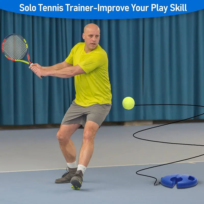 1 Set Tennis Trainer With Tennis Bounce Ball And Practice Ropes, Suitable For Indoor Outdoor Tennis Training