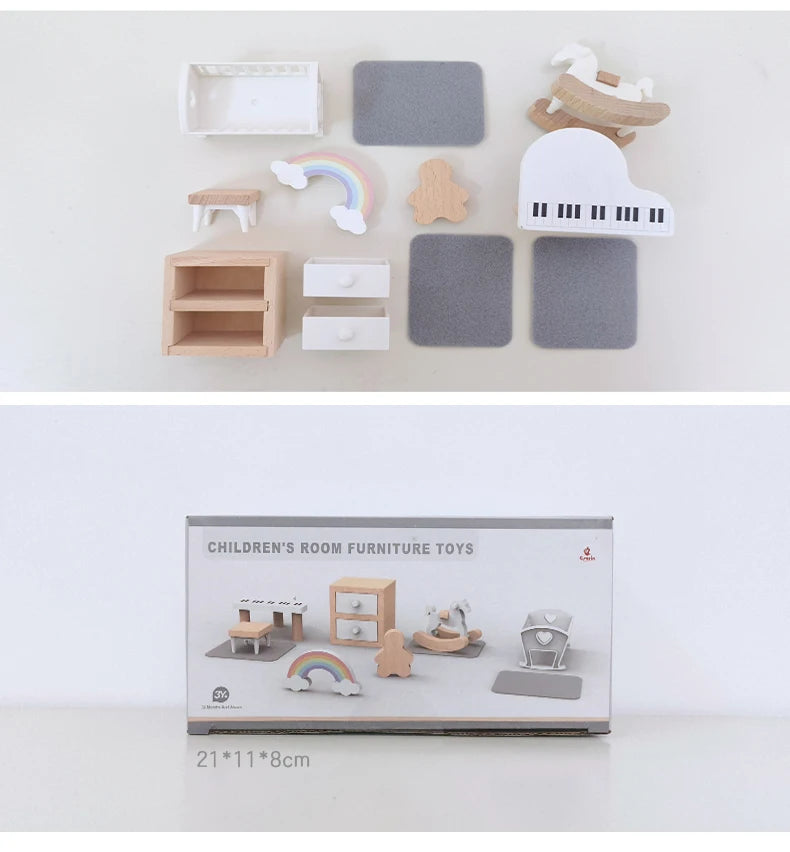 Dollhouse Miniature Accessories Forest Family Home Furniture Collection Set Kitchen Cooking Pots For Children Girls Gift ins