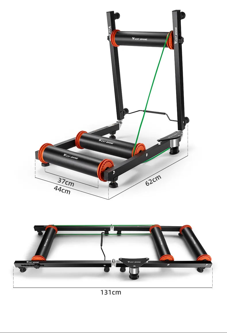 WEST BIKING Bike Rollers Trainers Indoor Home MTB Road Bicycle Exercise Training Stand Silent Foldable Adjustable Roller Trainer