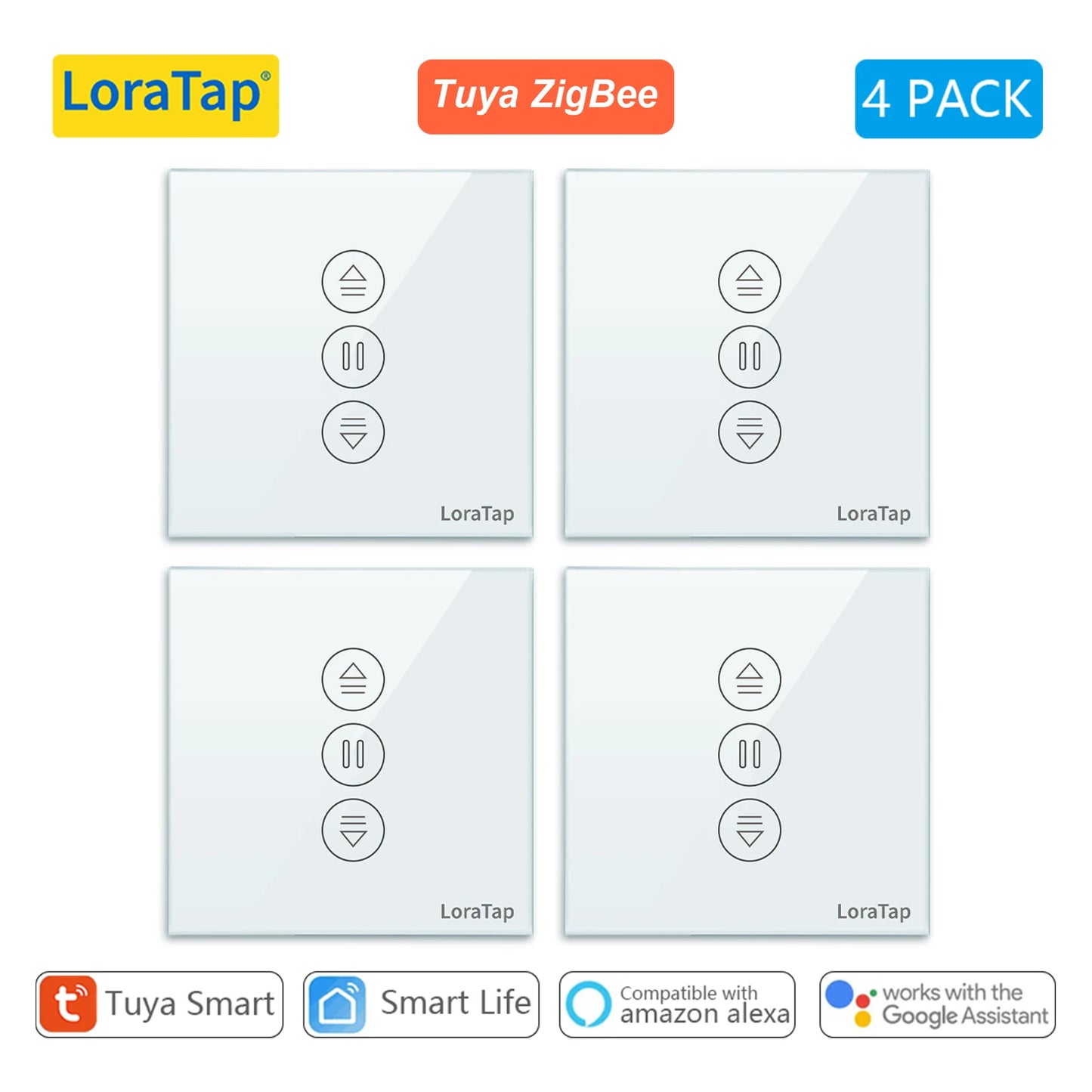 LoraTap ZigBee Curtains Roller Shutters Blinds Switch Control Connected Motor Google Home Alexa Electric Window Tuya Smart Life