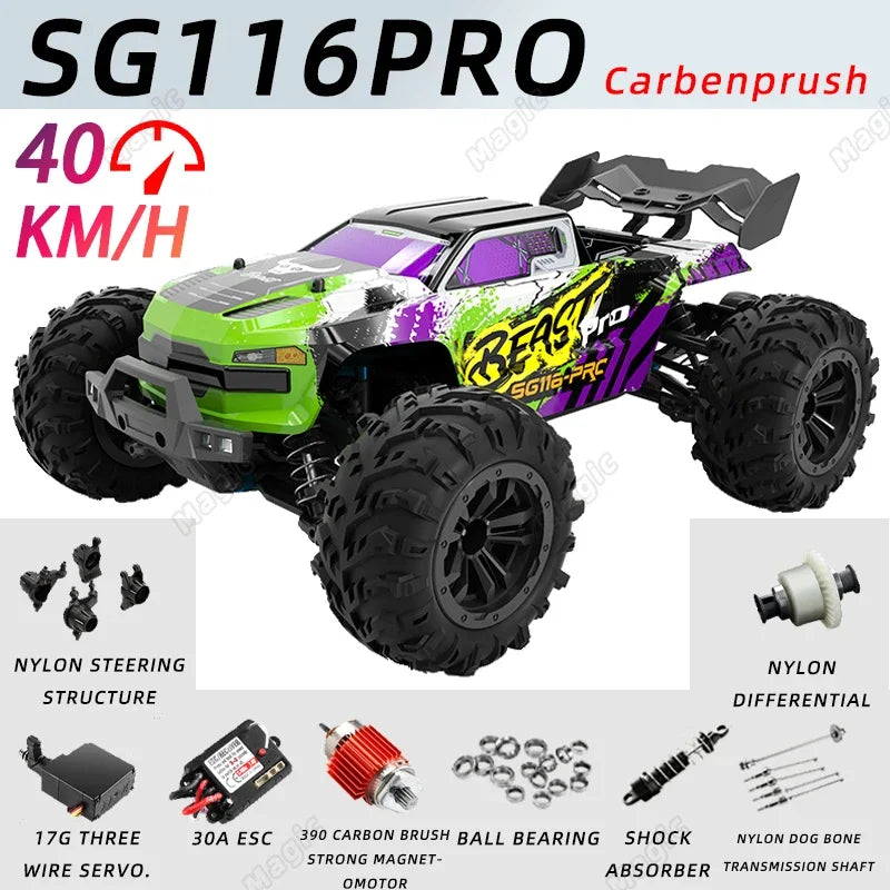 SG116PRO/MAX Remote Control Car 1:1680KM/H Brushless Remote Control Car Four-Wheel Drive Professional Racing Off-road Drift Car