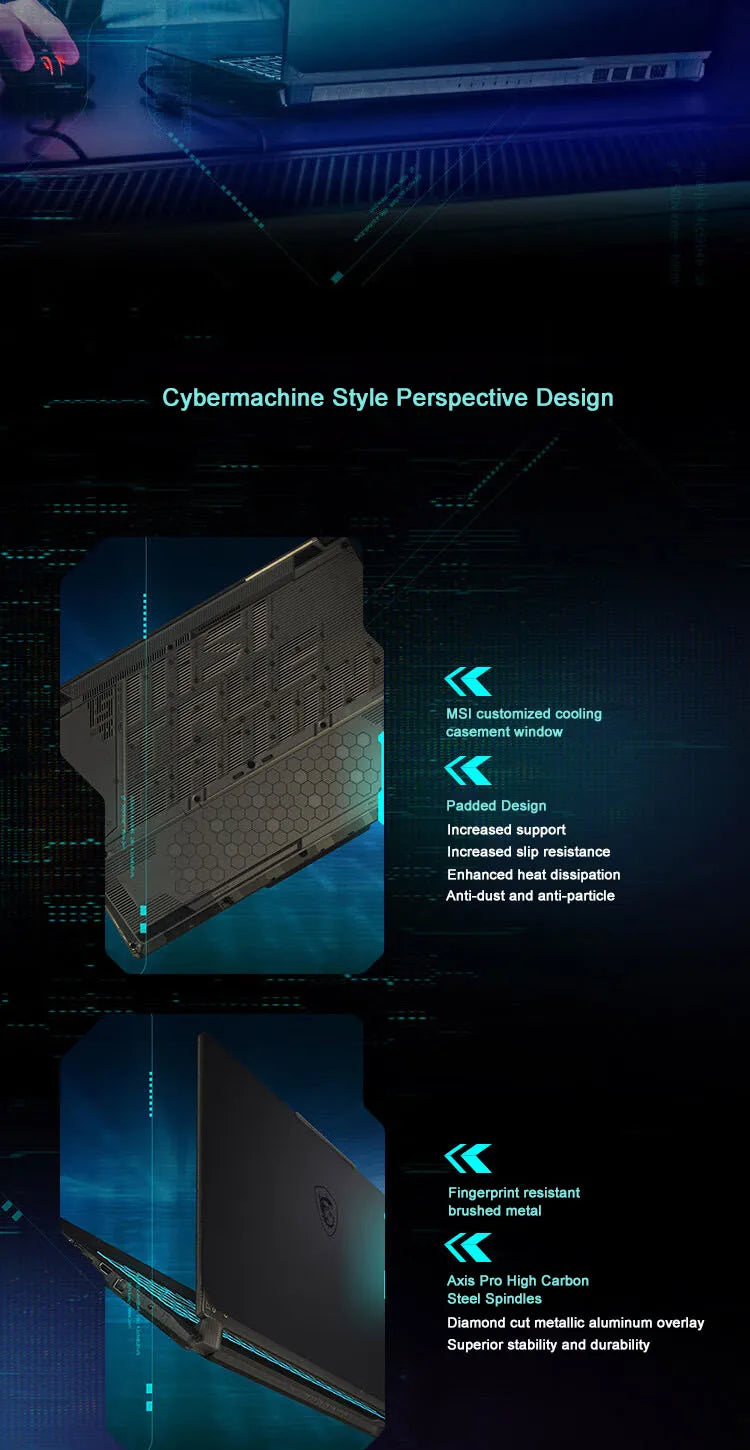 2024 MSI Cyborg 15 Gaming Laptop 15.6 Inch QHD 165Hz IPS Screen Netbook i7-13620H 16GB 512GB RTX4050 Gaming Notebook Computer
