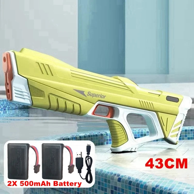 Full  Automatic Electric Water Gun Toys 43cm Portable Children Adult Summer Beach Outdoor Fight Fantasy Toys for Boys Kids Game