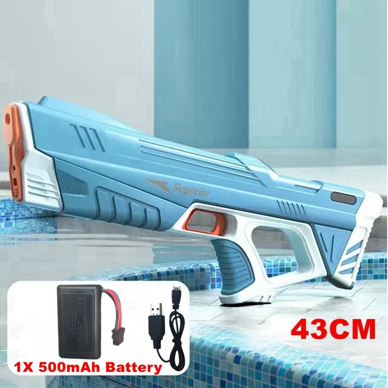 Full  Automatic Electric Water Gun Toys 43cm Portable Children Adult Summer Beach Outdoor Fight Fantasy Toys for Boys Kids Game
