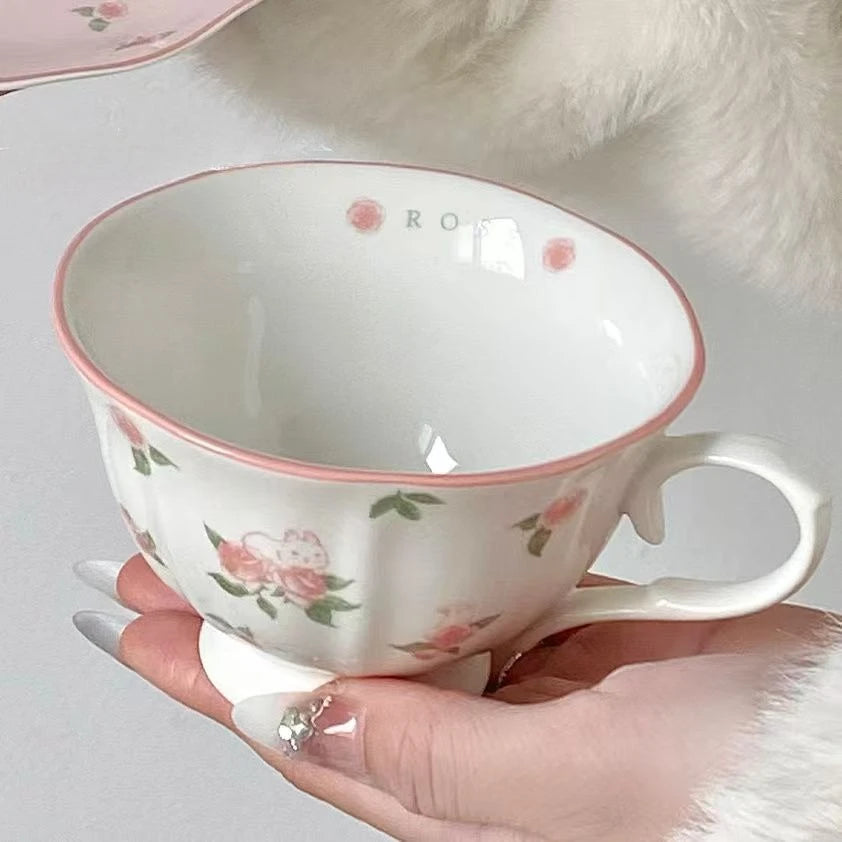 250ML Exquisite European Coffee Cup Ceramic Set Design Sense Small and High End Sense Light Luxury Ins Style Home Mug