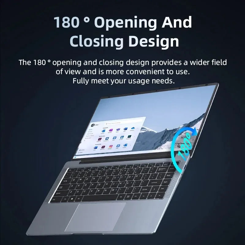 Ultra Slim Laptop 14.1" 16GB RAM 1TB SSD Intel N3700 Notebook Gamer  1920*1080  Display Office Study Computer PC Windows 11 Pro