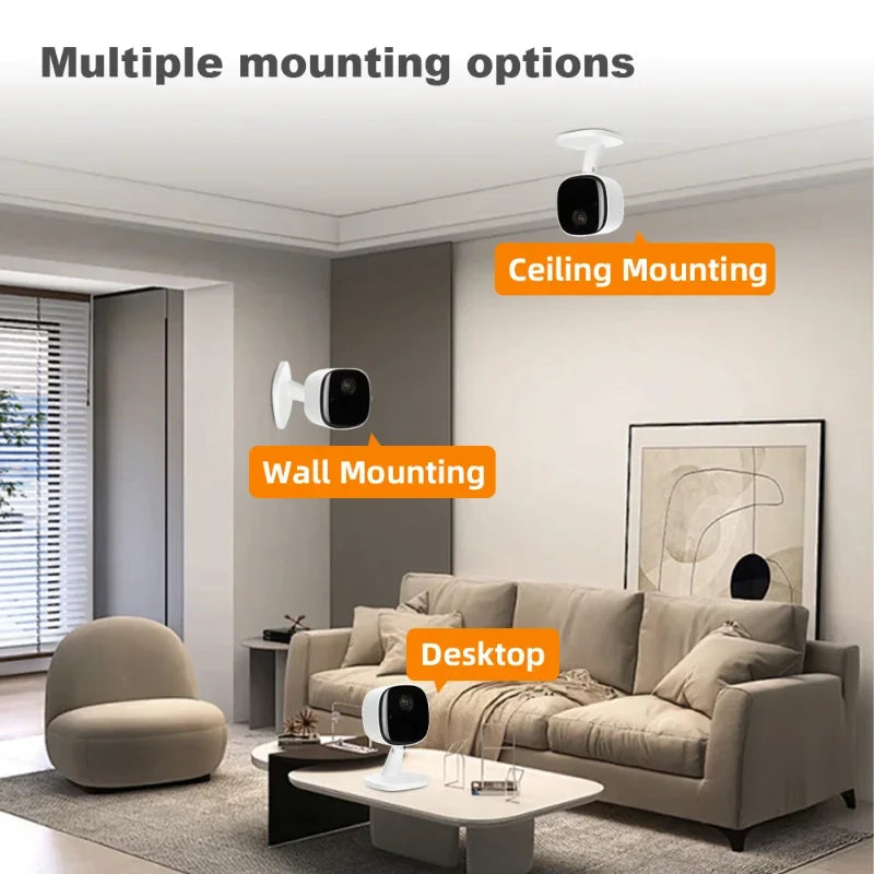 4K Security Camera WiFi Monitor 2-way Audio Infrared Night Vision Motion Detect Home Surveillance Multi-Share View 2025 New