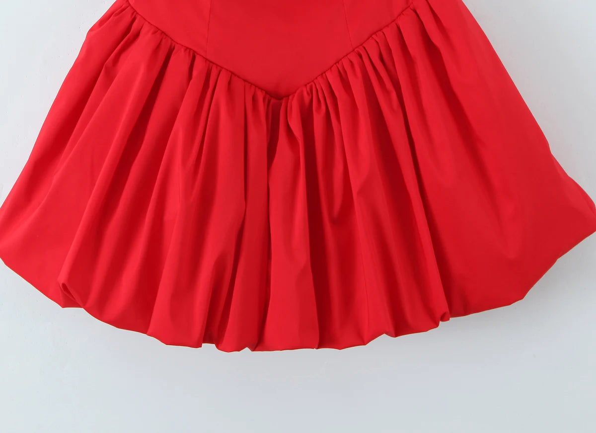 Sexy Bow Halter Slash Collar Lacing Up Bandage Back Sling Mini Dress Women Low Waist Ball Gown Pleated BUD Dresses Femme Robe
