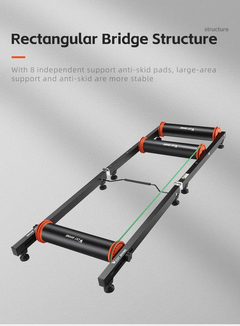WEST BIKING Bike Rollers Trainers Indoor Home MTB Road Bicycle Exercise Training Stand Silent Foldable Adjustable Roller Trainer