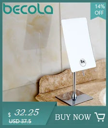 BECOLA Double Side Bathroom Folding Brass Shave Makeup Mirror Gold Plated Wall Mounted Dual Arm Extend Bath Mirror BR-6738