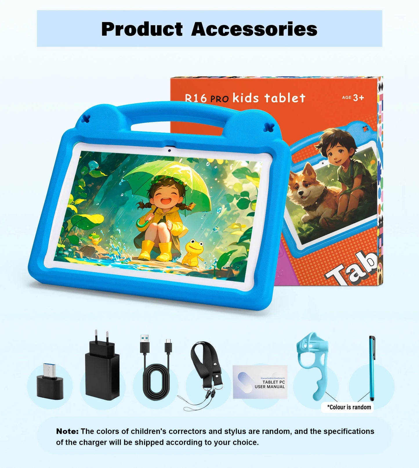 ANRY 10.1 Inch Kids Tablet 8GB(4+4 Expand) RAM 64GB ROM CPU A523 2.0GHZ 5000Mah Octa-Core Learning Education Children's Tablets