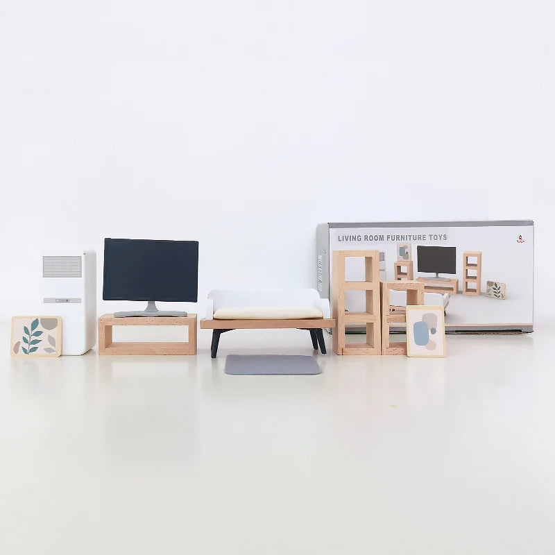 Dollhouse Miniature Accessories Forest Family Home Furniture Collection Set Kitchen Cooking Pots For Children Girls Gift ins